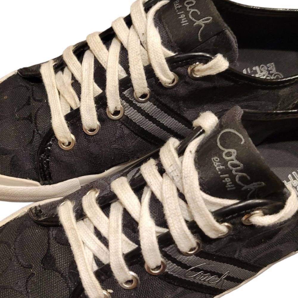 COACH designer black and gray sneakers size 7 - Picture 11 of 11